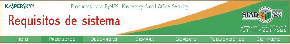 Requisitos de sistema para la mejor ejecución de Kaspersky Small Office Security 2.